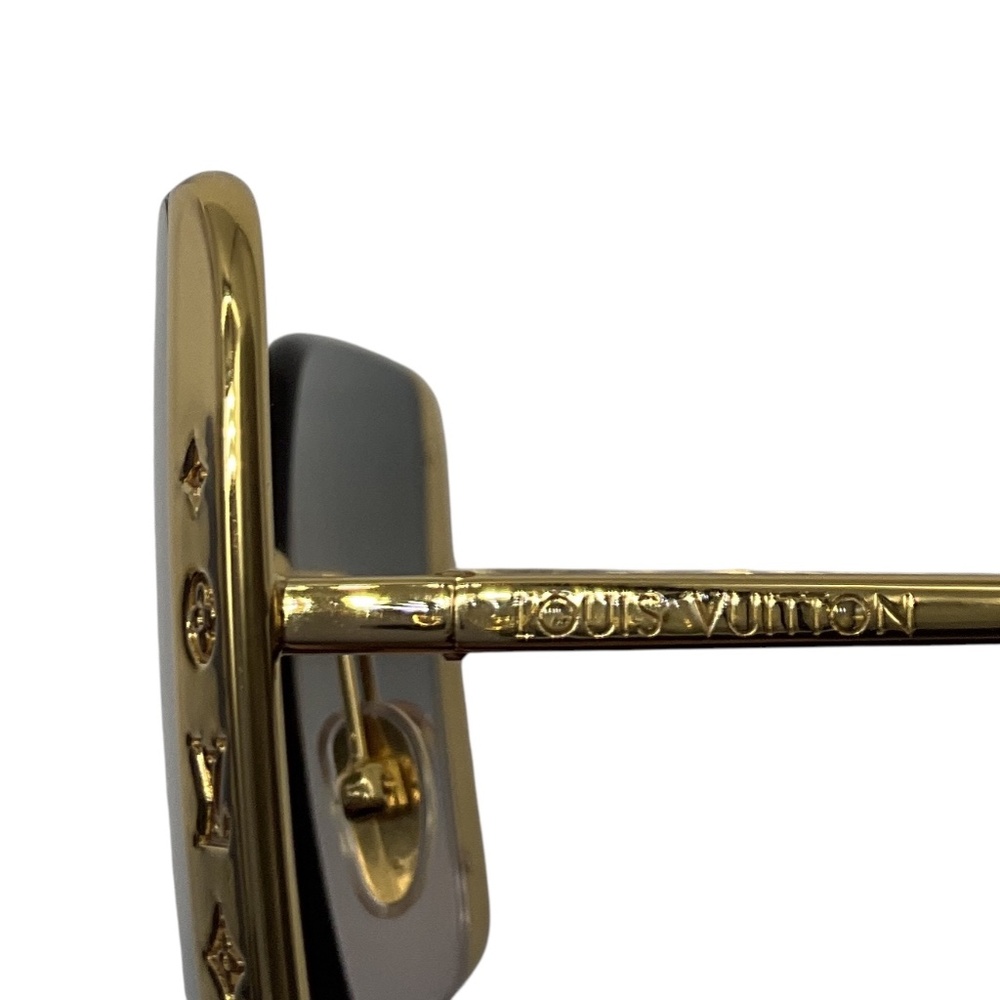 LOUIS VUITTON GOLD LV MOON METAL SQUARE SUNGLASSES - Picture 4 of 9